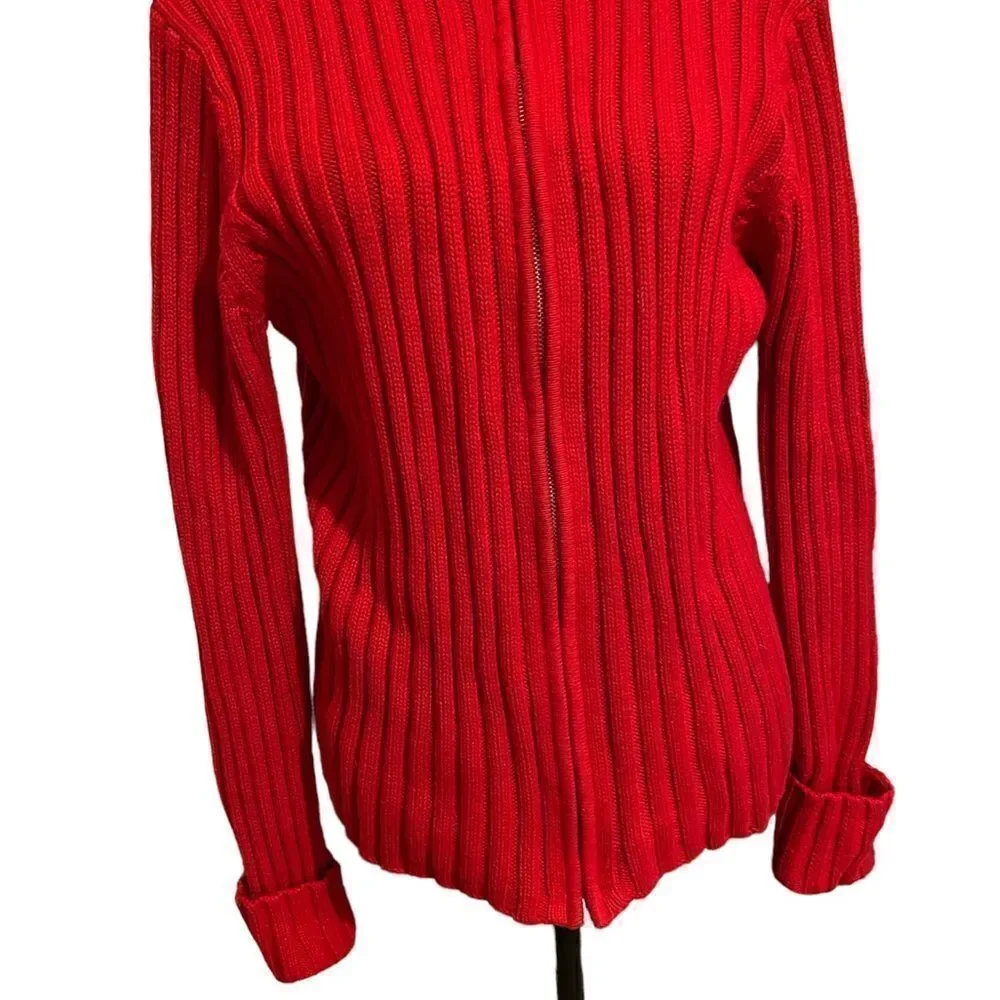 St John’s Bay ladies size large red zip sweater.
